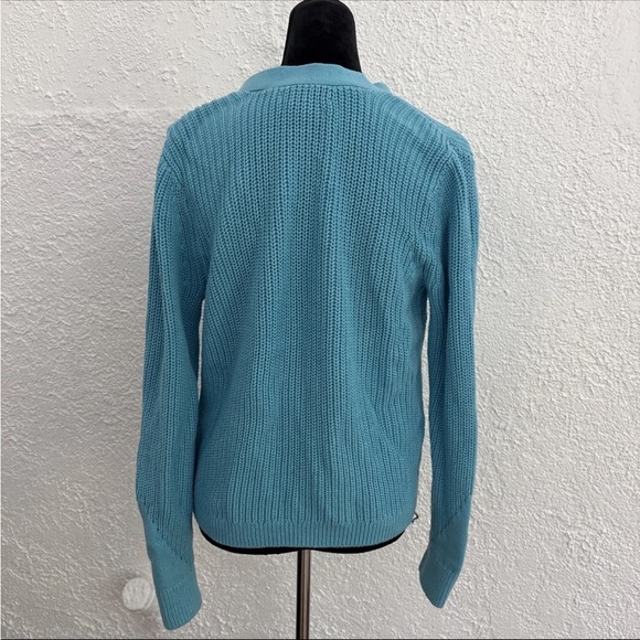 Loft Light Blue Button Down Knit Cardigan Sweater Women’s Size Large Soft Casual - Picture 3 of 6